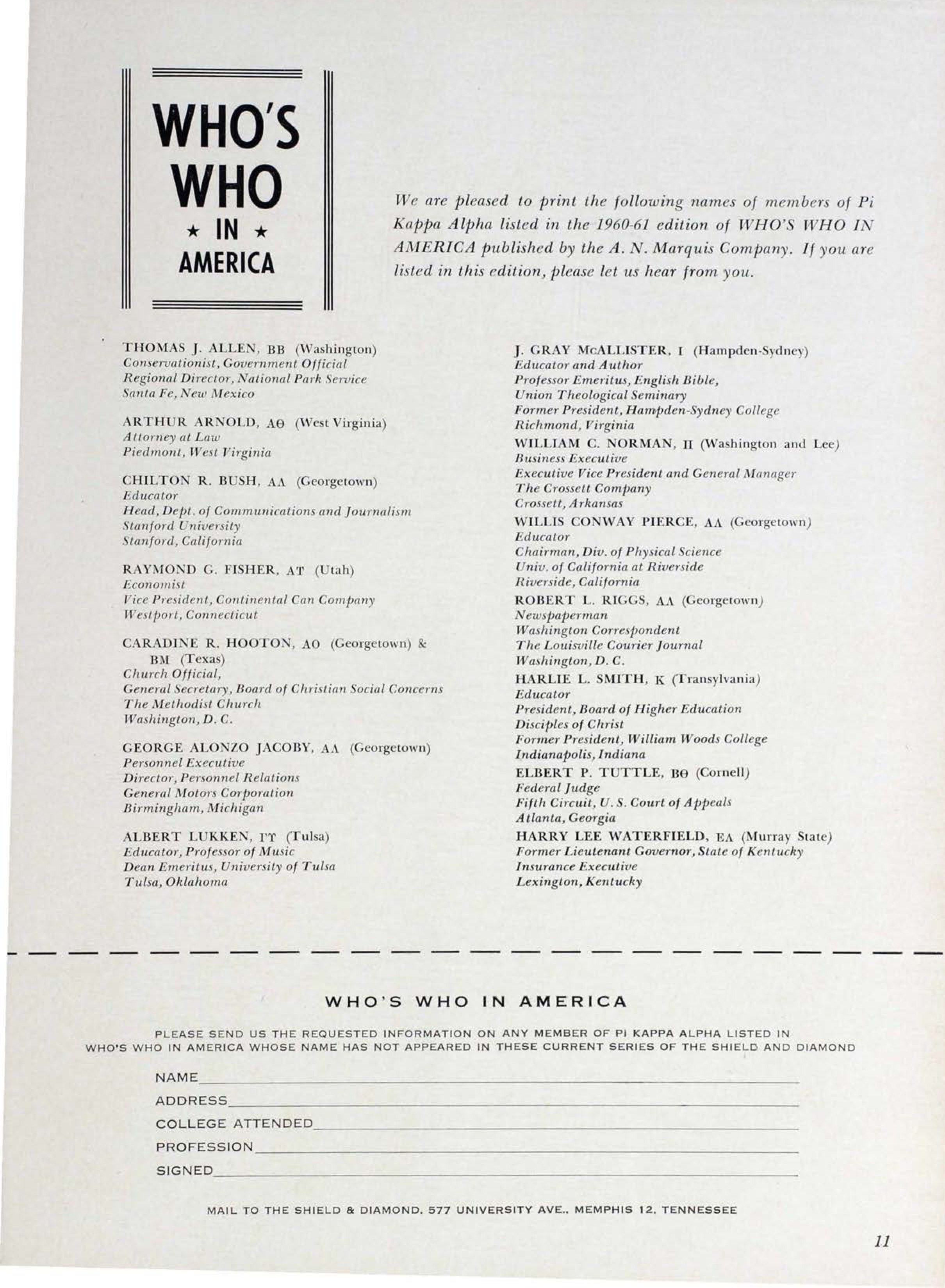 Who's Who In America, June 1962